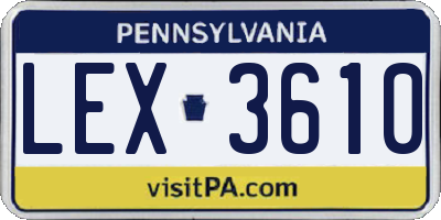 PA license plate LEX3610