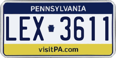 PA license plate LEX3611