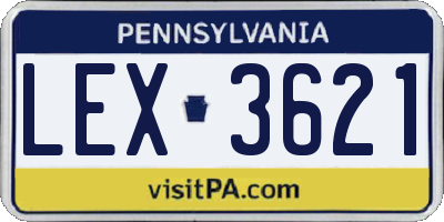 PA license plate LEX3621