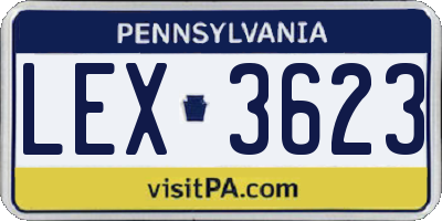 PA license plate LEX3623