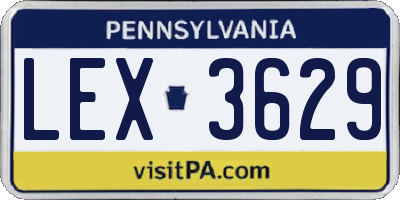 PA license plate LEX3629