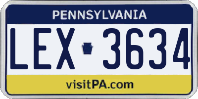 PA license plate LEX3634