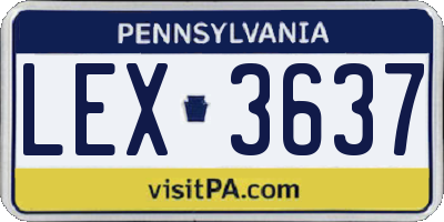PA license plate LEX3637