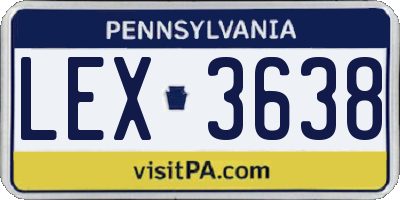 PA license plate LEX3638