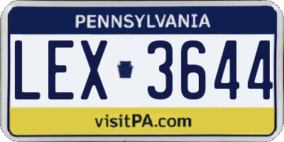 PA license plate LEX3644