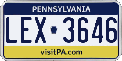 PA license plate LEX3646