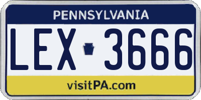 PA license plate LEX3666