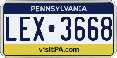 PA license plate LEX3668
