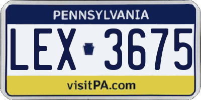 PA license plate LEX3675