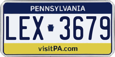 PA license plate LEX3679