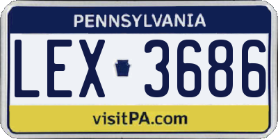 PA license plate LEX3686