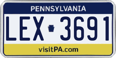 PA license plate LEX3691