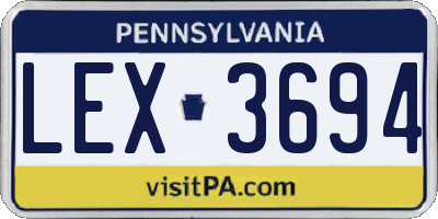 PA license plate LEX3694