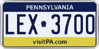 PA license plate LEX3700