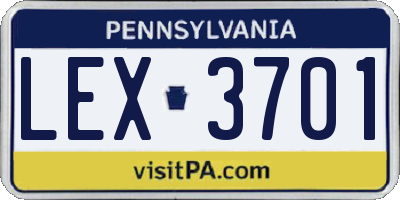 PA license plate LEX3701
