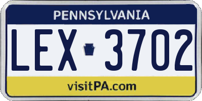 PA license plate LEX3702