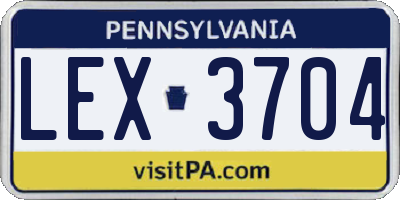 PA license plate LEX3704