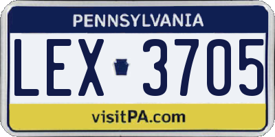 PA license plate LEX3705