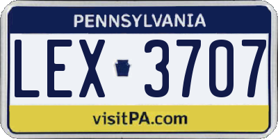 PA license plate LEX3707