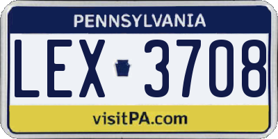 PA license plate LEX3708