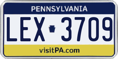 PA license plate LEX3709