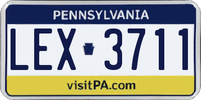 PA license plate LEX3711