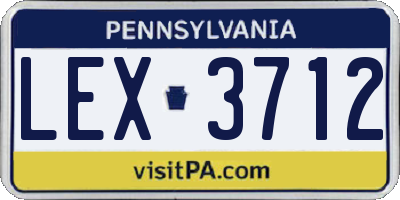 PA license plate LEX3712