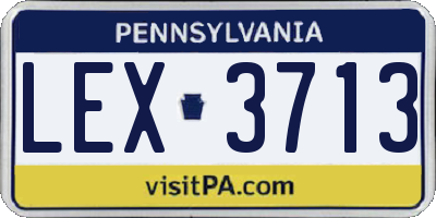PA license plate LEX3713
