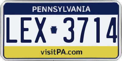 PA license plate LEX3714