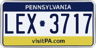 PA license plate LEX3717