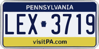 PA license plate LEX3719