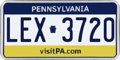 PA license plate LEX3720