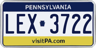 PA license plate LEX3722