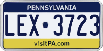 PA license plate LEX3723