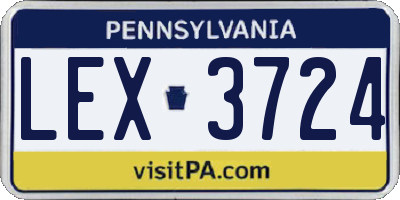 PA license plate LEX3724
