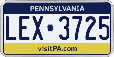 PA license plate LEX3725