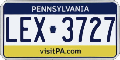 PA license plate LEX3727