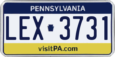 PA license plate LEX3731