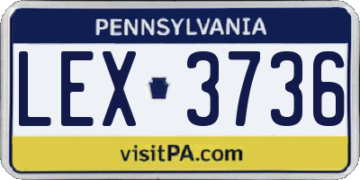 PA license plate LEX3736