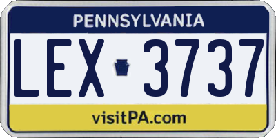 PA license plate LEX3737