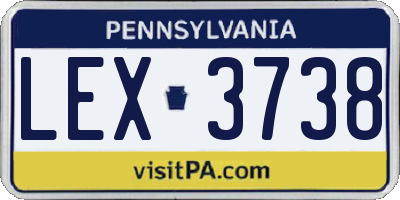 PA license plate LEX3738