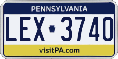 PA license plate LEX3740