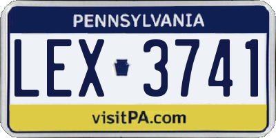 PA license plate LEX3741