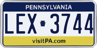 PA license plate LEX3744