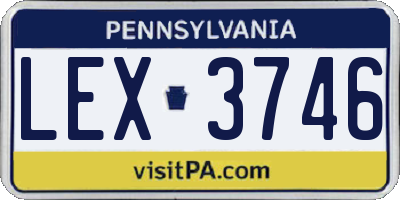 PA license plate LEX3746