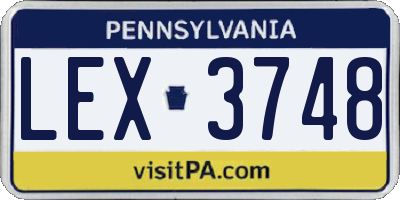 PA license plate LEX3748