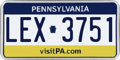 PA license plate LEX3751