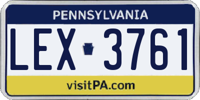 PA license plate LEX3761