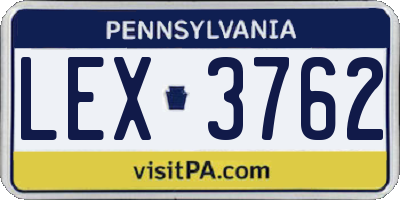 PA license plate LEX3762