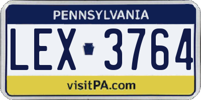 PA license plate LEX3764